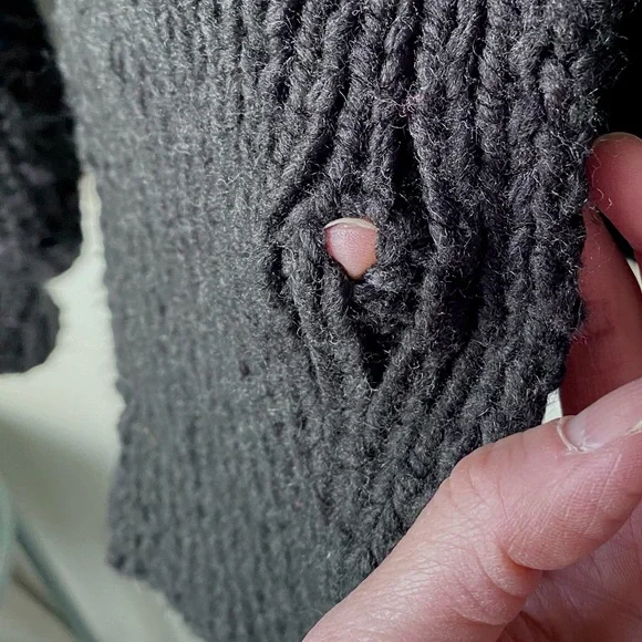 Chunky knit black open front cardigan - Picture 8 of 12